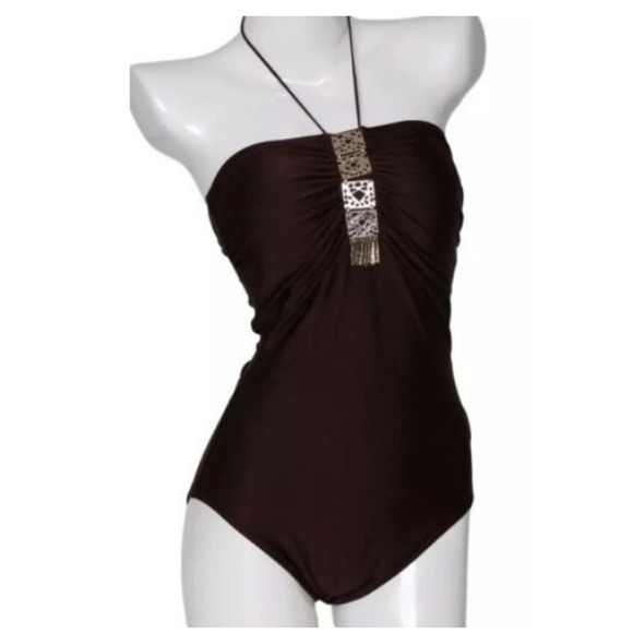 Gottex Other - Gottex Women's Classics Halter Top One Piece Swimsuit Chocolate Size 8/38
